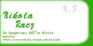 nikola racz business card